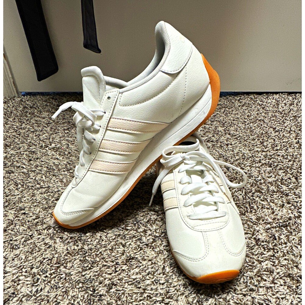 adidas Cloudfoam Comfort Women’s size 8.5 White Lace-Up Sneakers pink